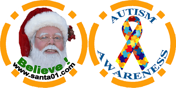 Autism awareness santa claus stickers.
